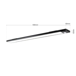 Norman lámpara LED bajo mueble, negra, batería recargable, sensor, USB