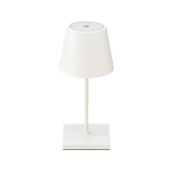 Nuindie mini lámpara de mesa LED recargable, USB-C, blanca, IP54, atenuable
