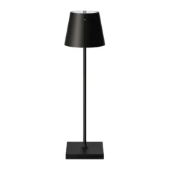 Nuindie tango lámpara de mesa LED recargable, negra, IP20, atenuable