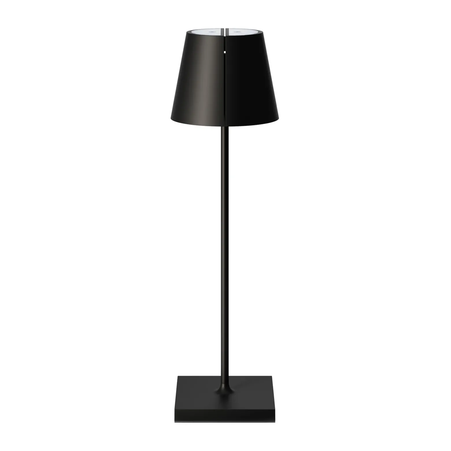 Nuindie tango lámpara de mesa LED recargable, negra, IP20, atenuable