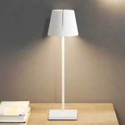 Nuindie tango lámpara de mesa LED recargable, blanca, IP20, atenuable