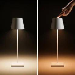 Nuindie tango lámpara de mesa LED recargable, blanca, IP20, atenuable