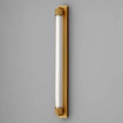OLEV Aplique de pared LED CHARMER, marrón, metal/vidrio, 2700 K IP44