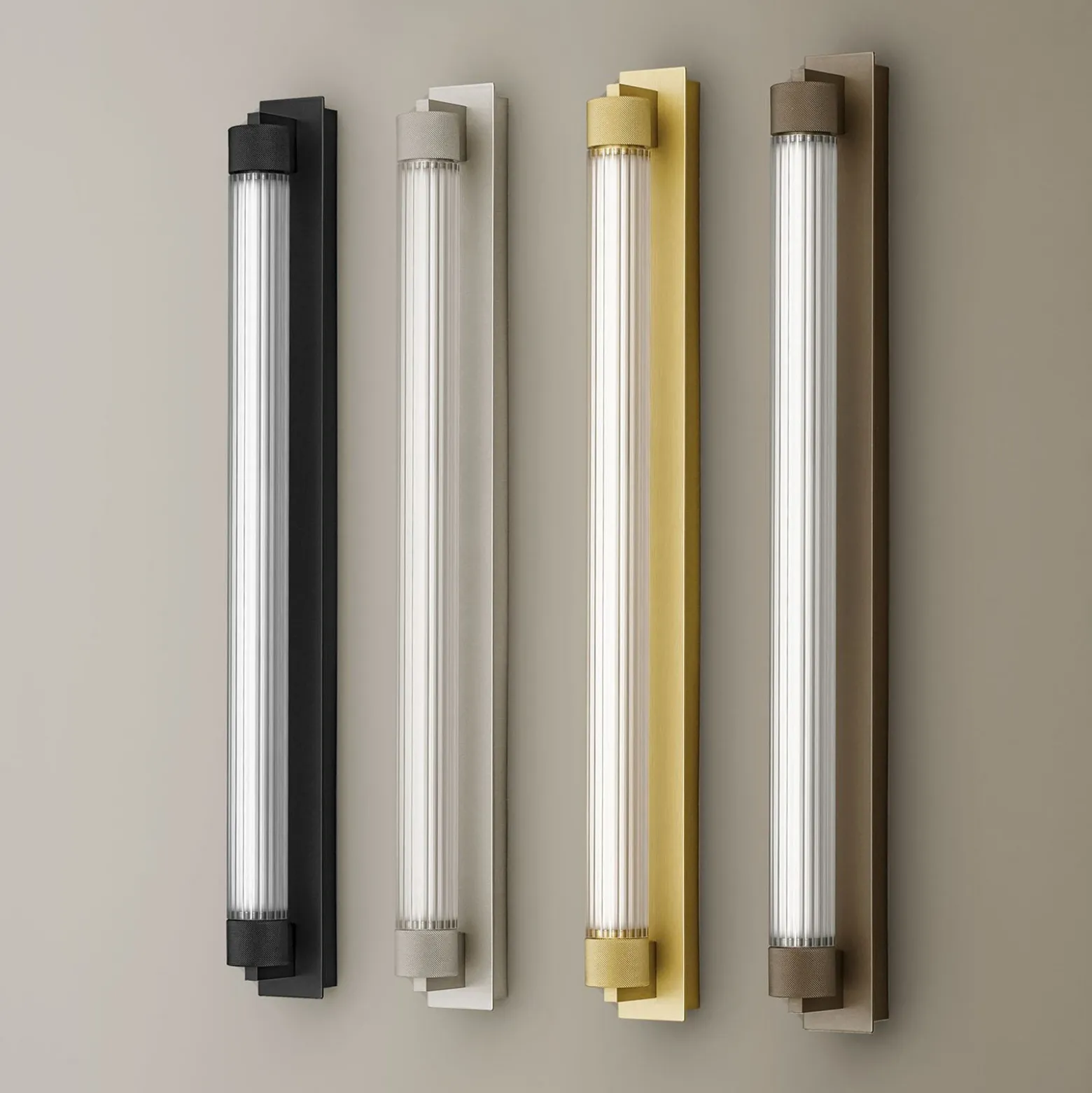 OLEV Aplique de pared LED CHARMER, marrón, metal/vidrio, 2700 K IP44