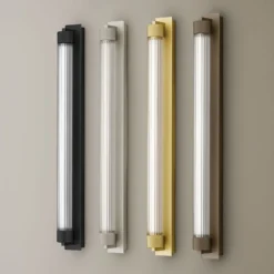 OLEV Aplique de pared LED CHARMER, titanio, metal/vidrio, 2700 K IP44