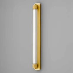 OLEV Aplique de pared LED CHARMER, dorado, metal/vidrio, 2700 K, IP44