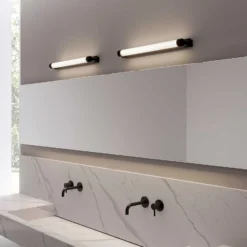 OLEV Aplique de pared LED CHARMER, metal negro/vidrio 2700 K IP44