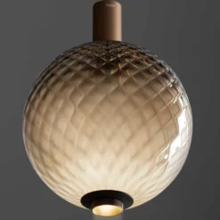 OLEV Lámpara colgante LED BEAM STICK NUANCE BALLOTON marrón Ø 20 cm 927