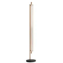 OLEV Lámpara de pie LED TRISEL, marrón tierra, metal, 2700 K, atenuable
