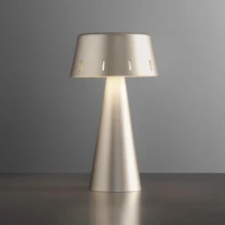 OLEV Makà Lámpara de mesa LED con batería recargable, titanio