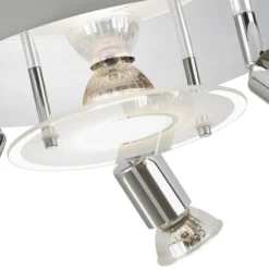 Orna Plafón LED, rondel, 4 luces, cromo