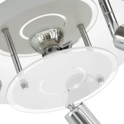 Orna Plafón LED, rondel, 4 luces, cromo