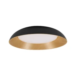 OSRAM LED-lámpara de techo ORBIS ALVA, negro/decoración de madera, Ø 51 cm