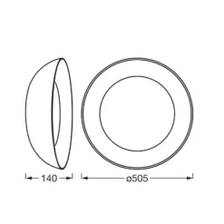 OSRAM LED-lámpara de techo ORBIS ALVA, negro/decoración de madera, Ø 51 cm