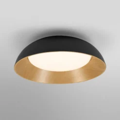 OSRAM LED-lámpara de techo ORBIS ALVA, negro/decoración de madera, Ø 51 cm