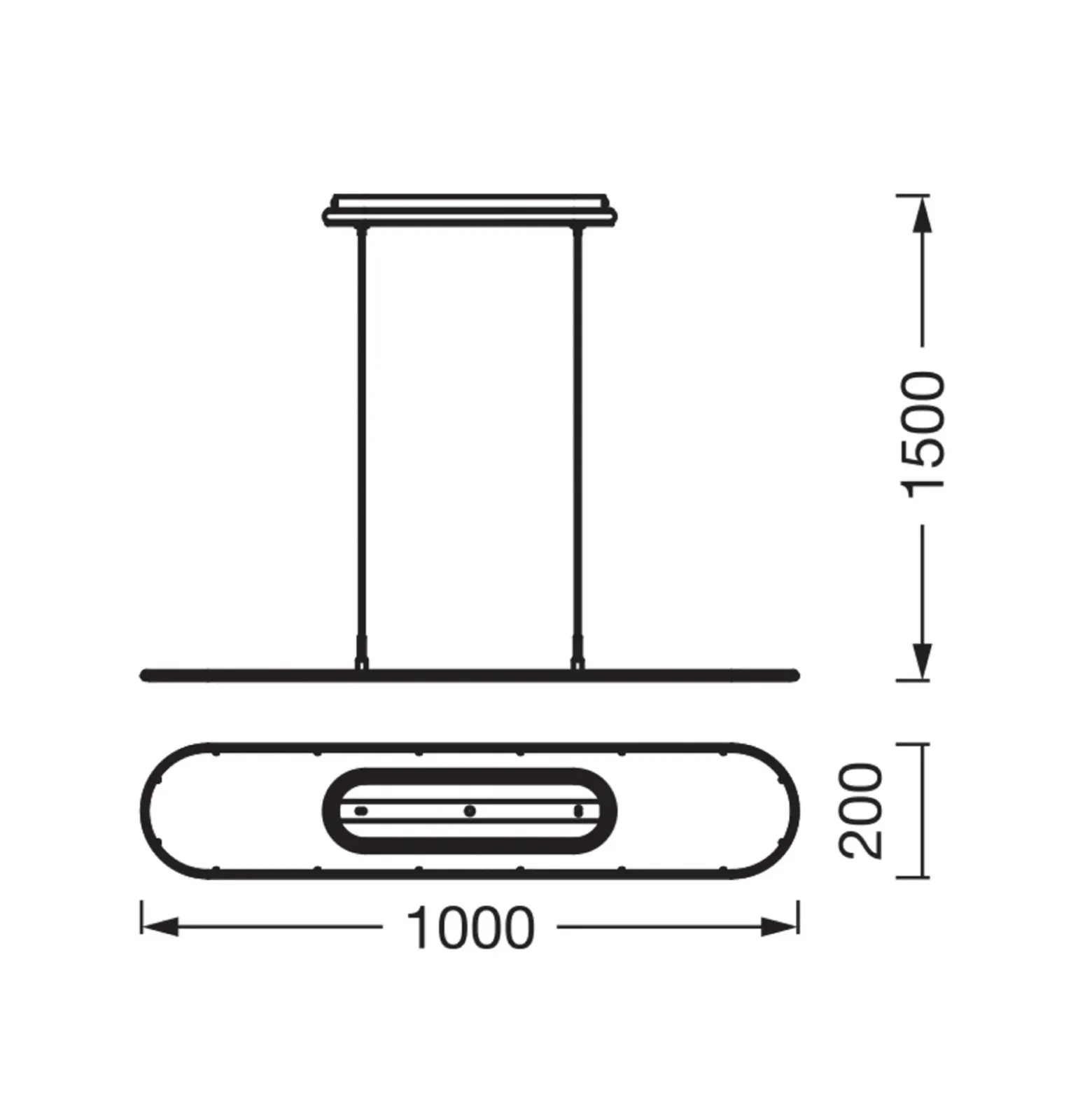 OSRAM LED suspendido Office line Panel Ellipse negro 940 atenuable