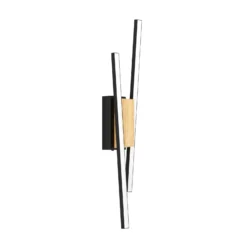 Panagria Aplique de pared LED, negro con detalle de madera