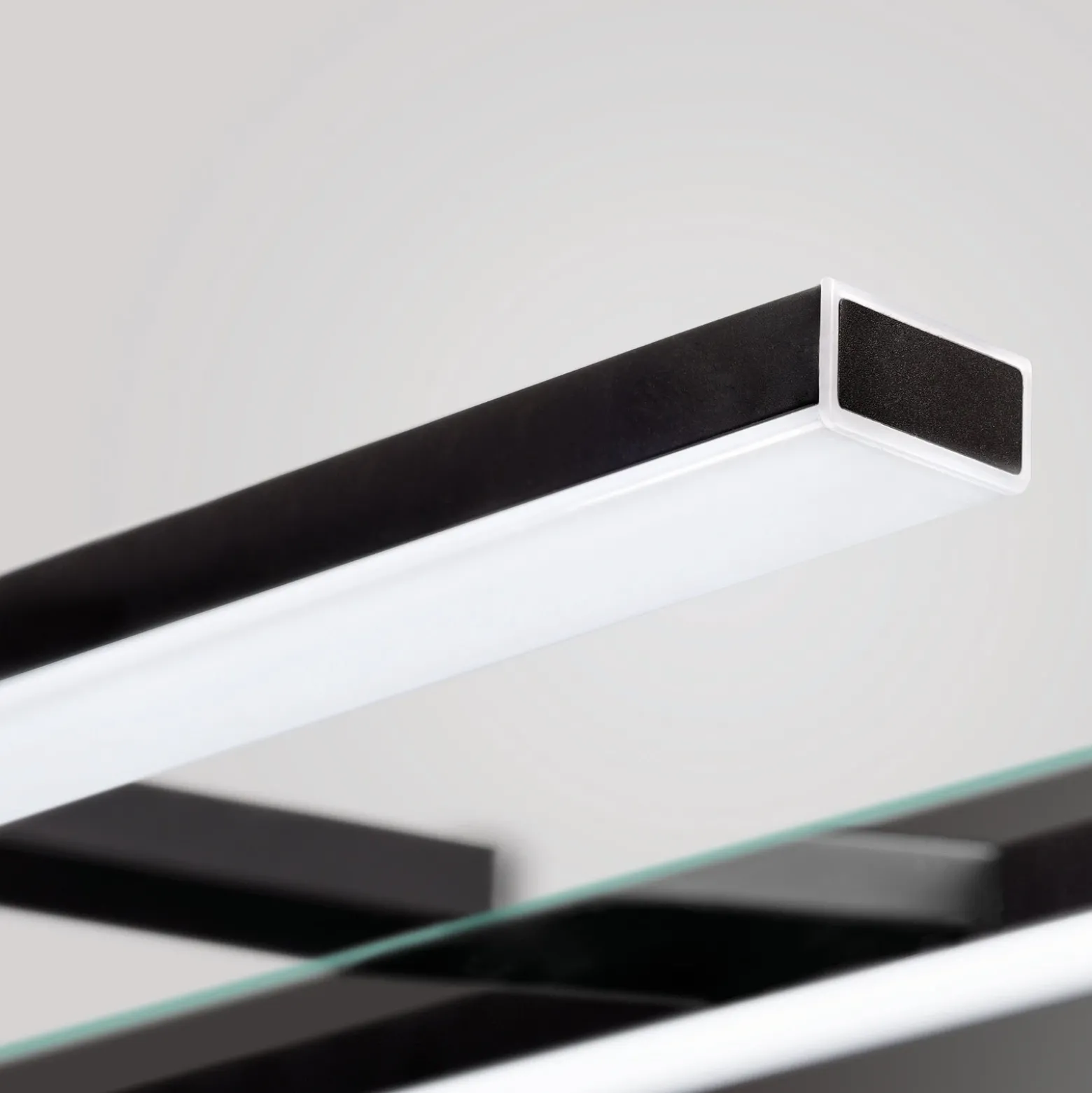 Pandora lámpara de espejo LED, negro mate, 30,8 cm