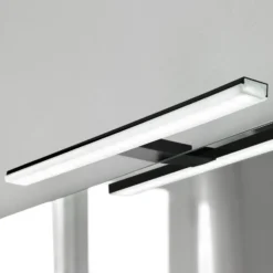 Pandora lámpara de espejo LED, negro mate, 30,8 cm