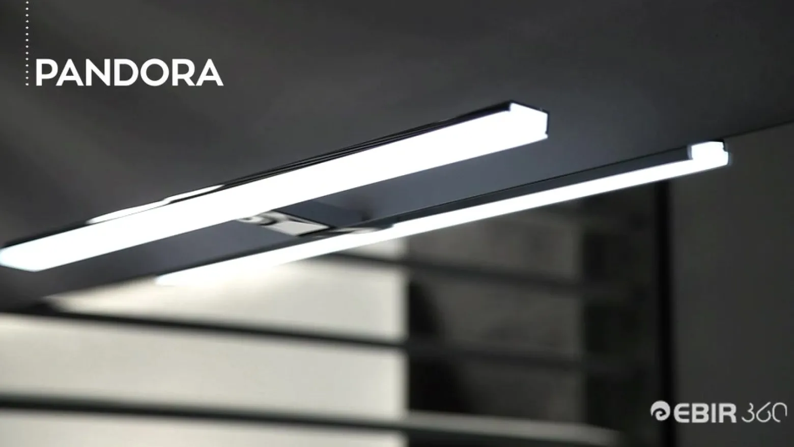 Pandora lámpara de espejo LED, negro mate, 30,8 cm
