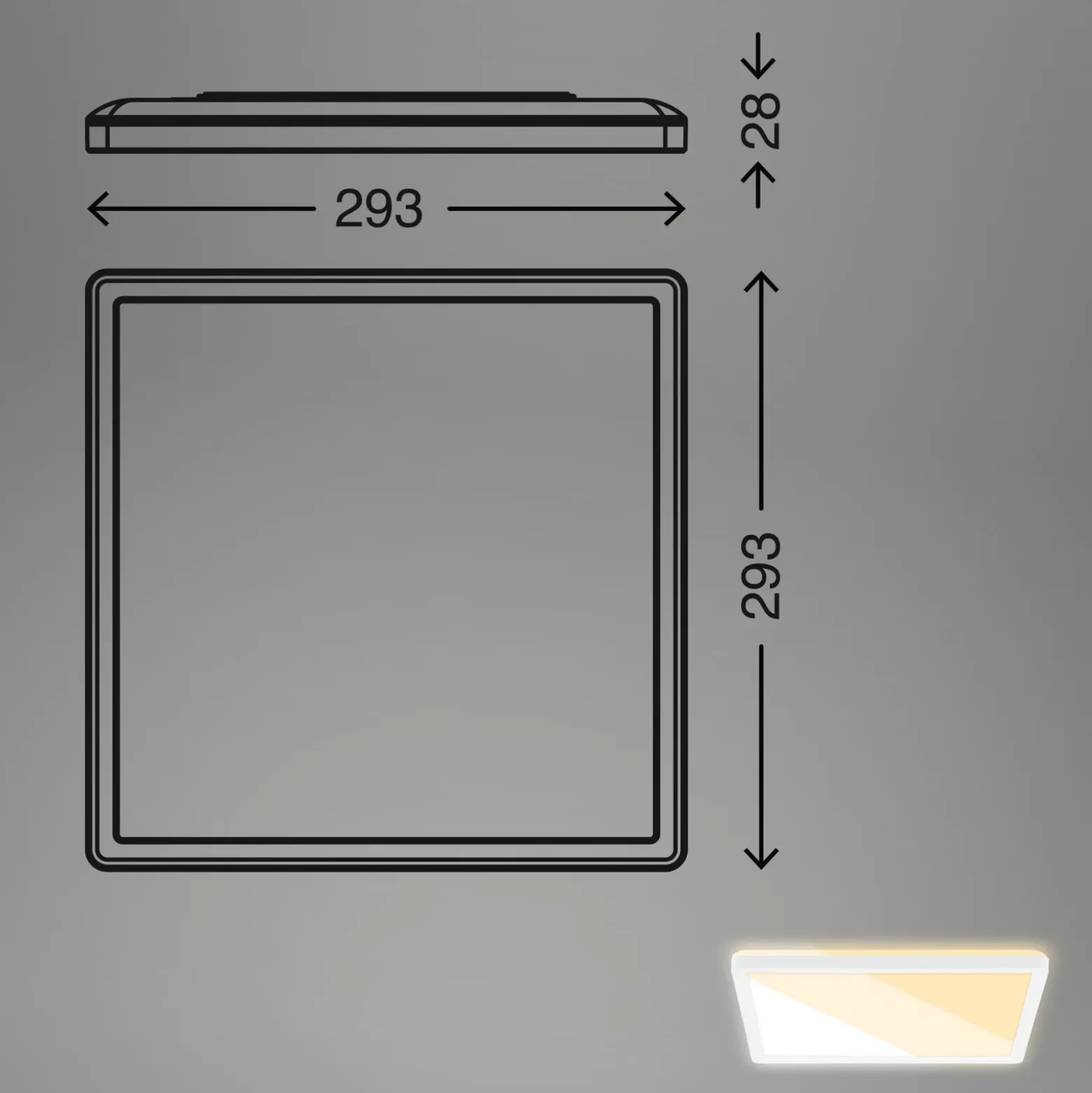 Panel LED 7556 Color de la luz ajustable 29 x 29 cm