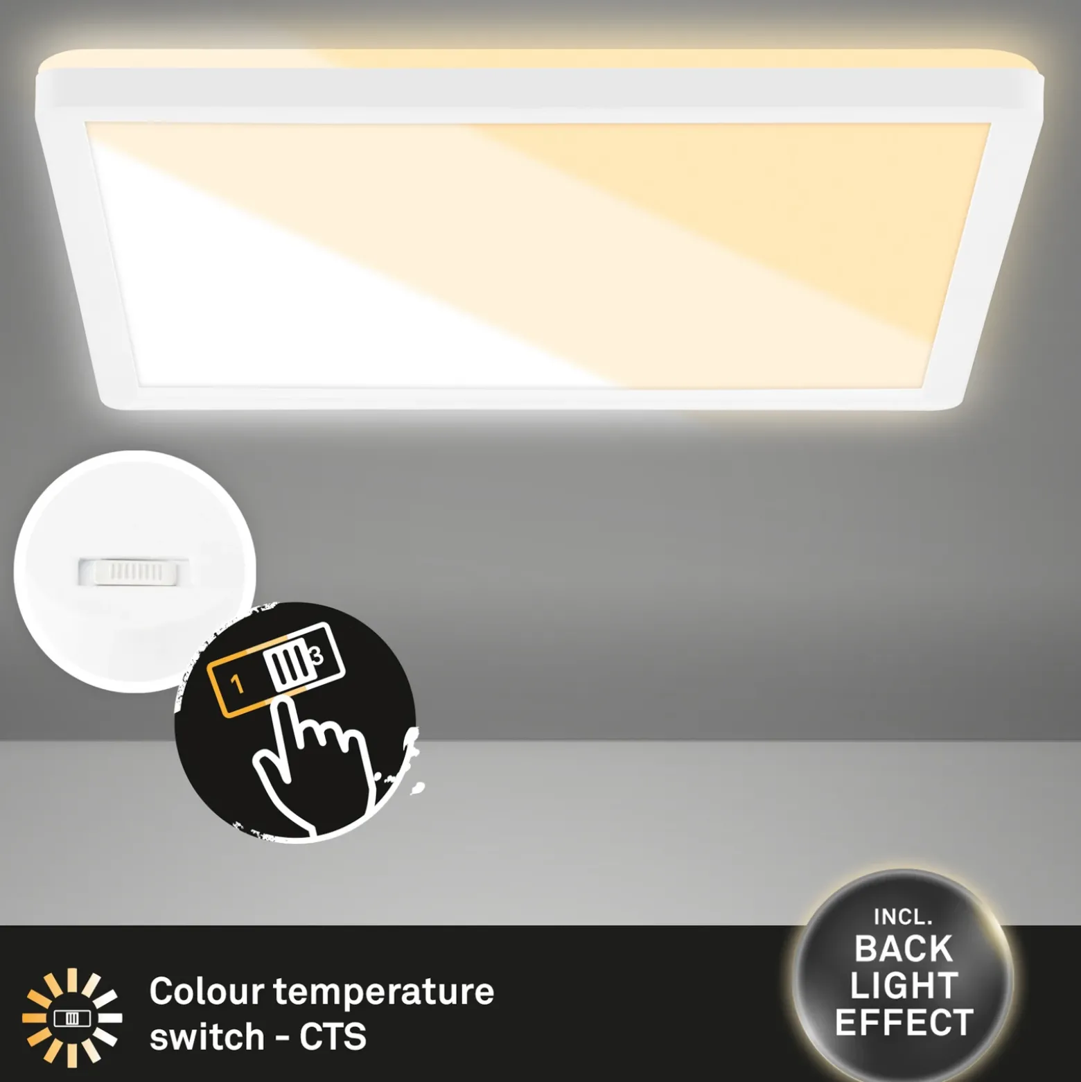 Panel LED 7556 Color de la luz ajustable 29 x 29 cm