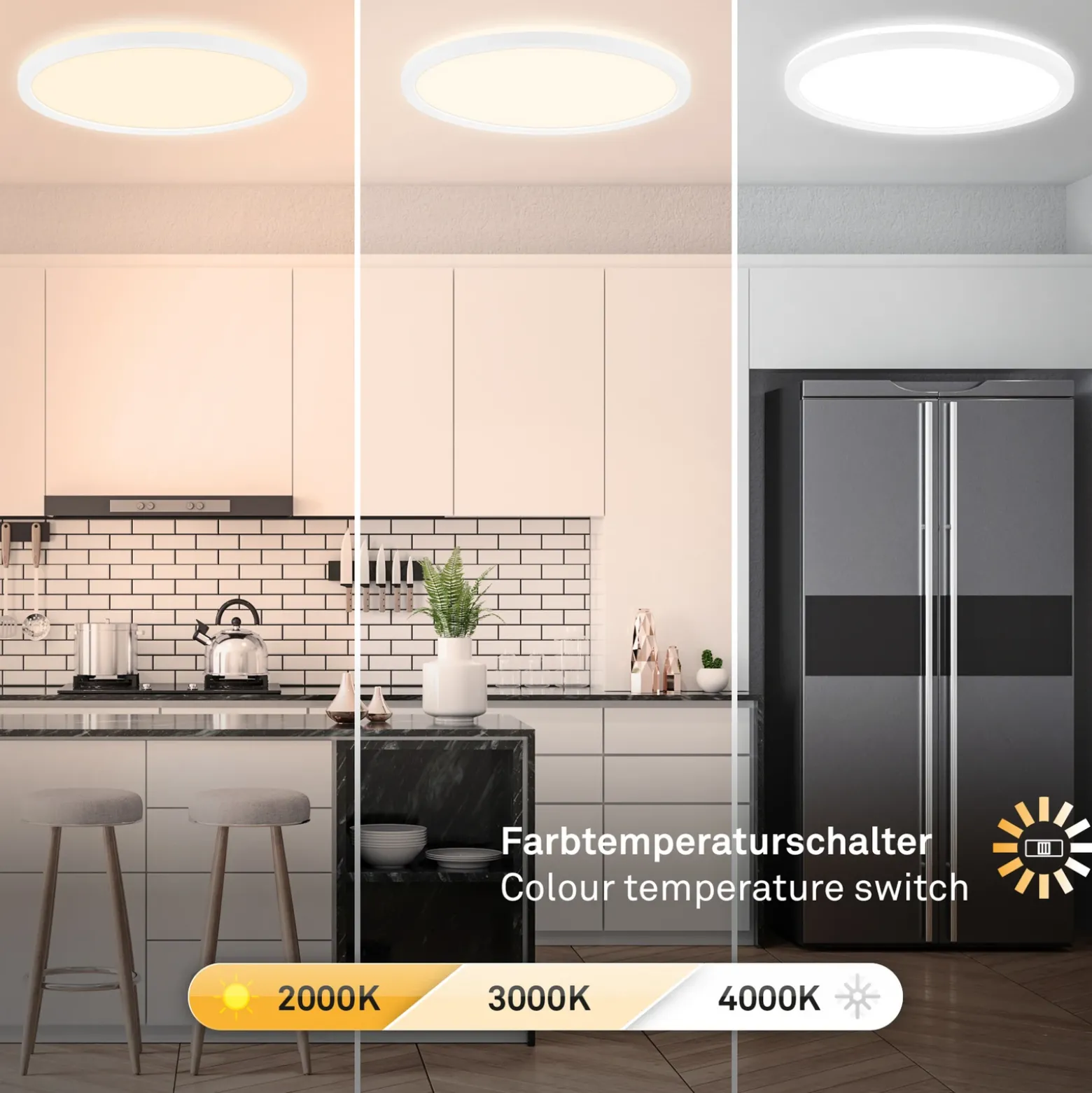 Panel LED 7555 Color de la luz ajustable, Ø 29,3 cm