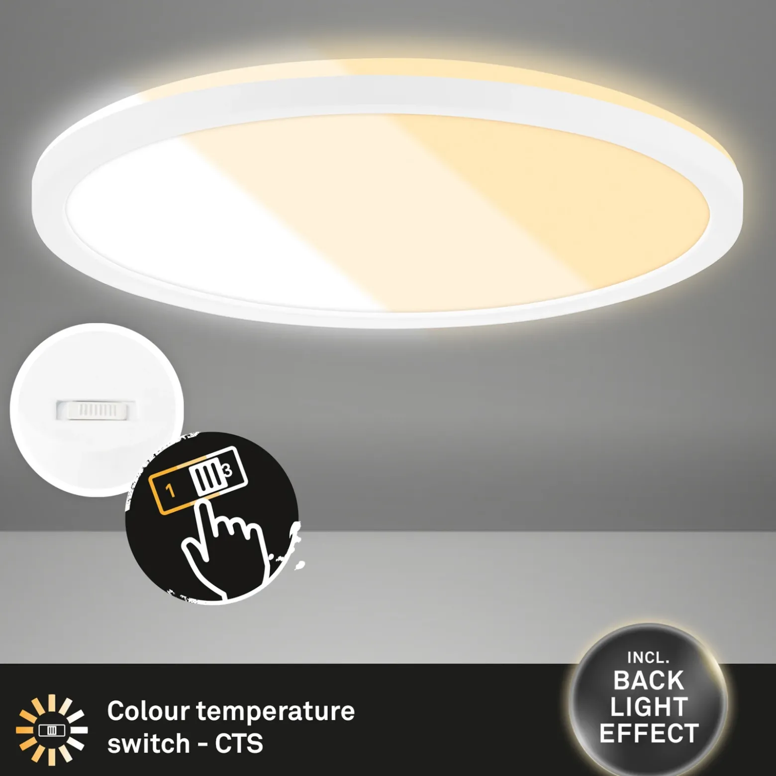 Panel LED 7555 Color de la luz ajustable, Ø 29,3 cm