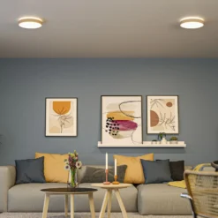 Panel LED Cosara de Paulmann, Ø 30 cm, beige, IP44, 3000 K