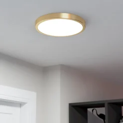 Panel LED de superficie Fueva 5 IP20 830 latón Ø28,5cm