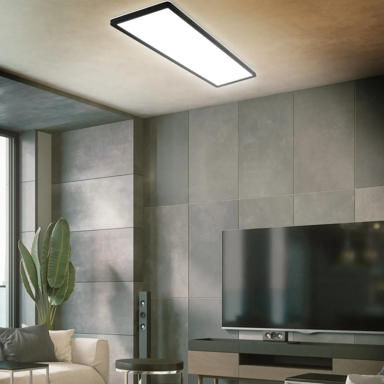Panel LED de superficie Slim 58x20cm on/off 4.000K negro