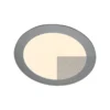 Panel LED empotrable Justus, Ø 14,5 cm, plata, IP44