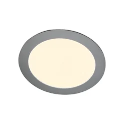 Panel LED empotrable Justus, Ø 14,5 cm, plata, IP44