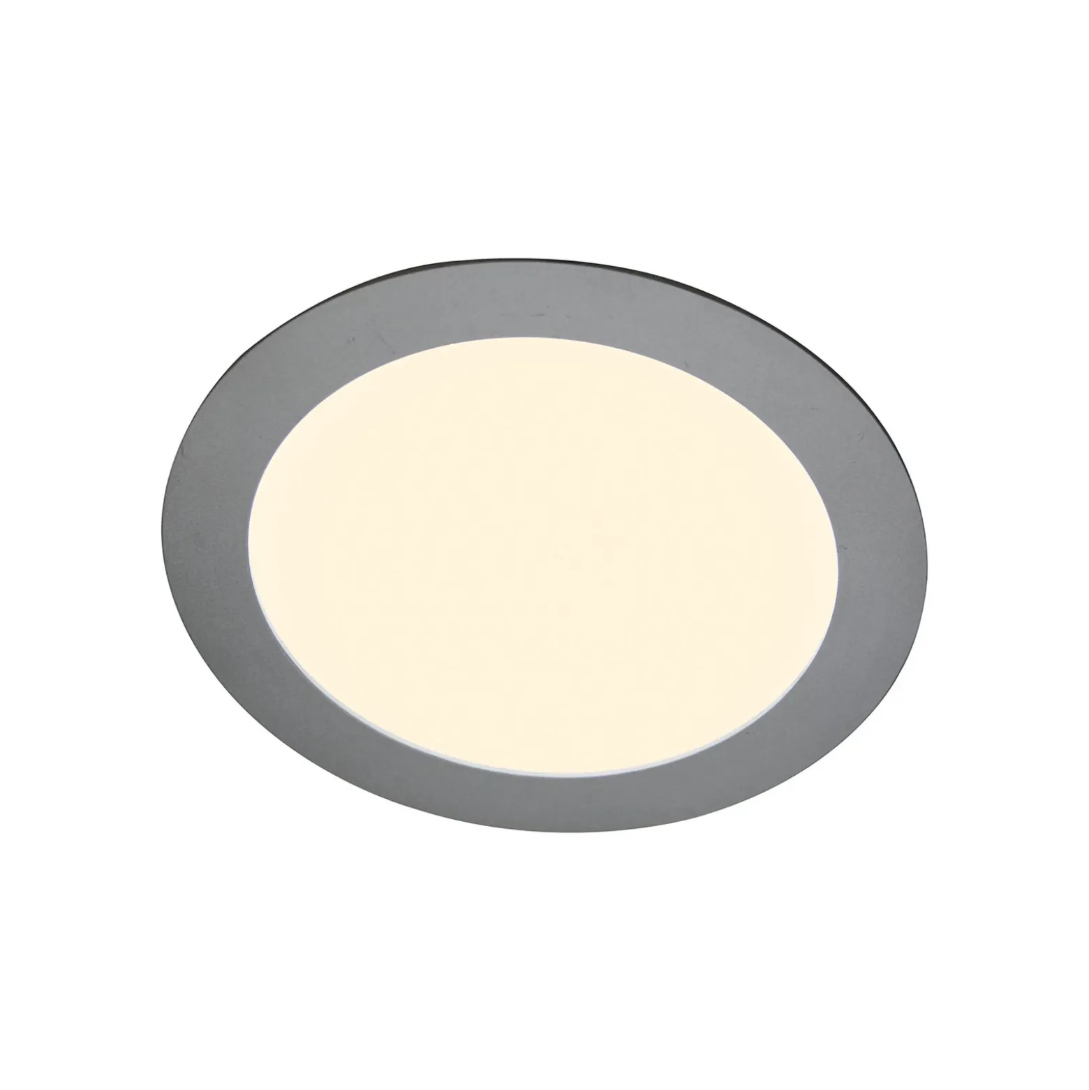 Panel LED empotrable Justus, Ø 14,5 cm, plata, IP44