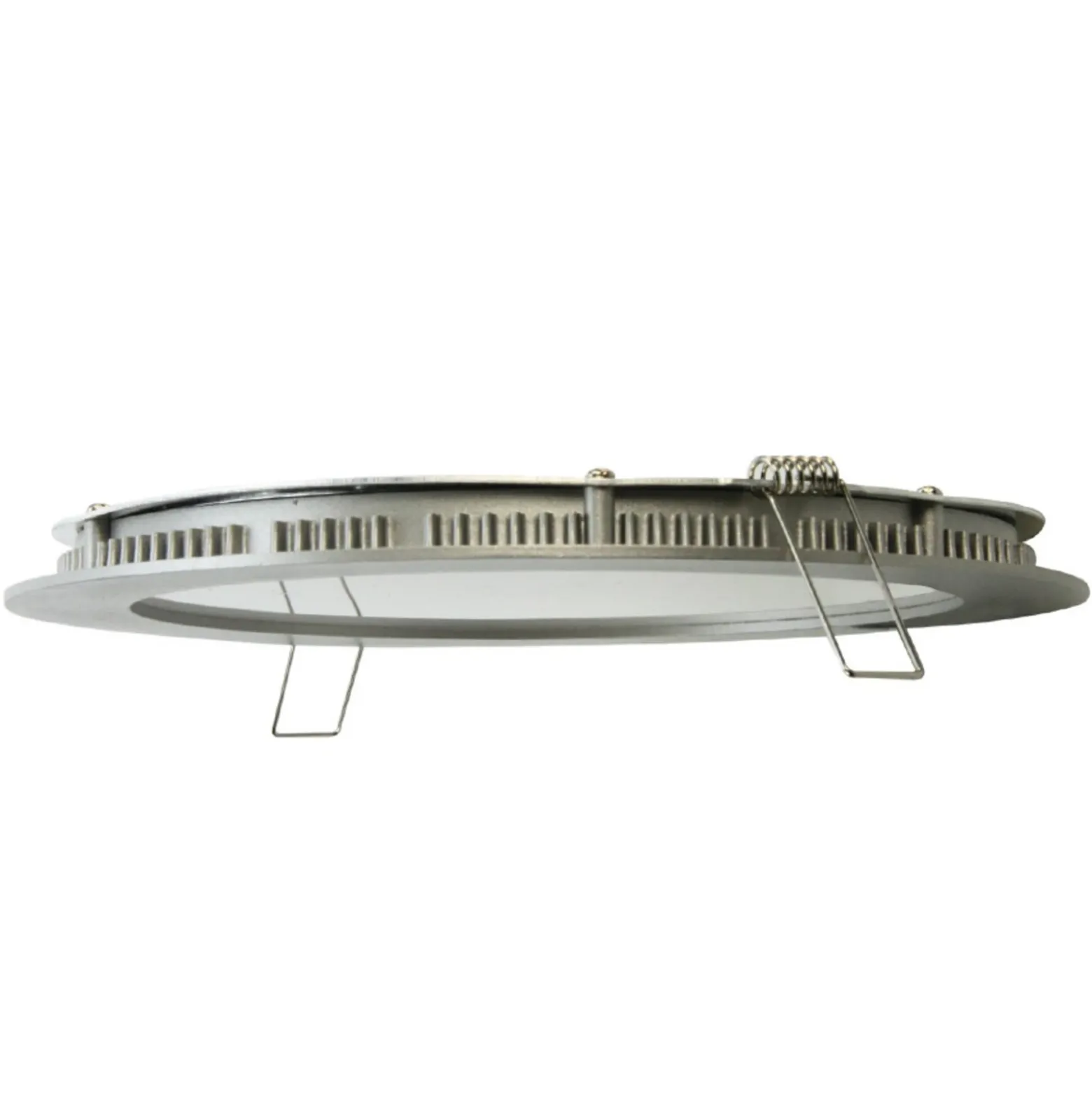 Panel LED empotrable Justus, Ø 14,5 cm, plata, IP44