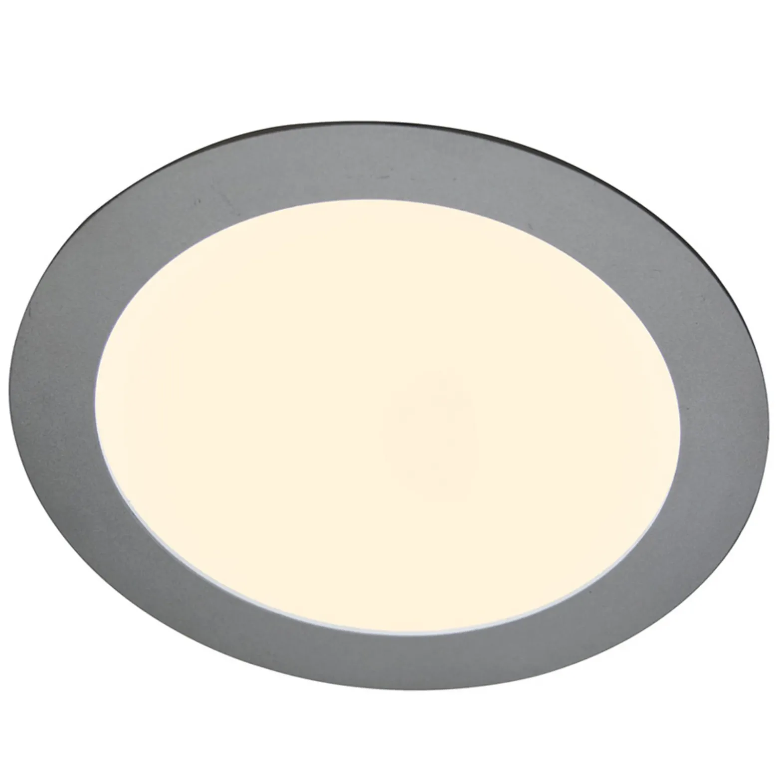 Panel LED empotrable Justus, Ø 14,5 cm, plata, IP44