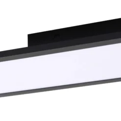 Panel LED Enhife de Lindby, negro, 80 x 20 cm, metal, 4000 K