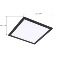 Panel LED Enhife de Lindby, negro, 30 x 30 cm, metal, 4000 K