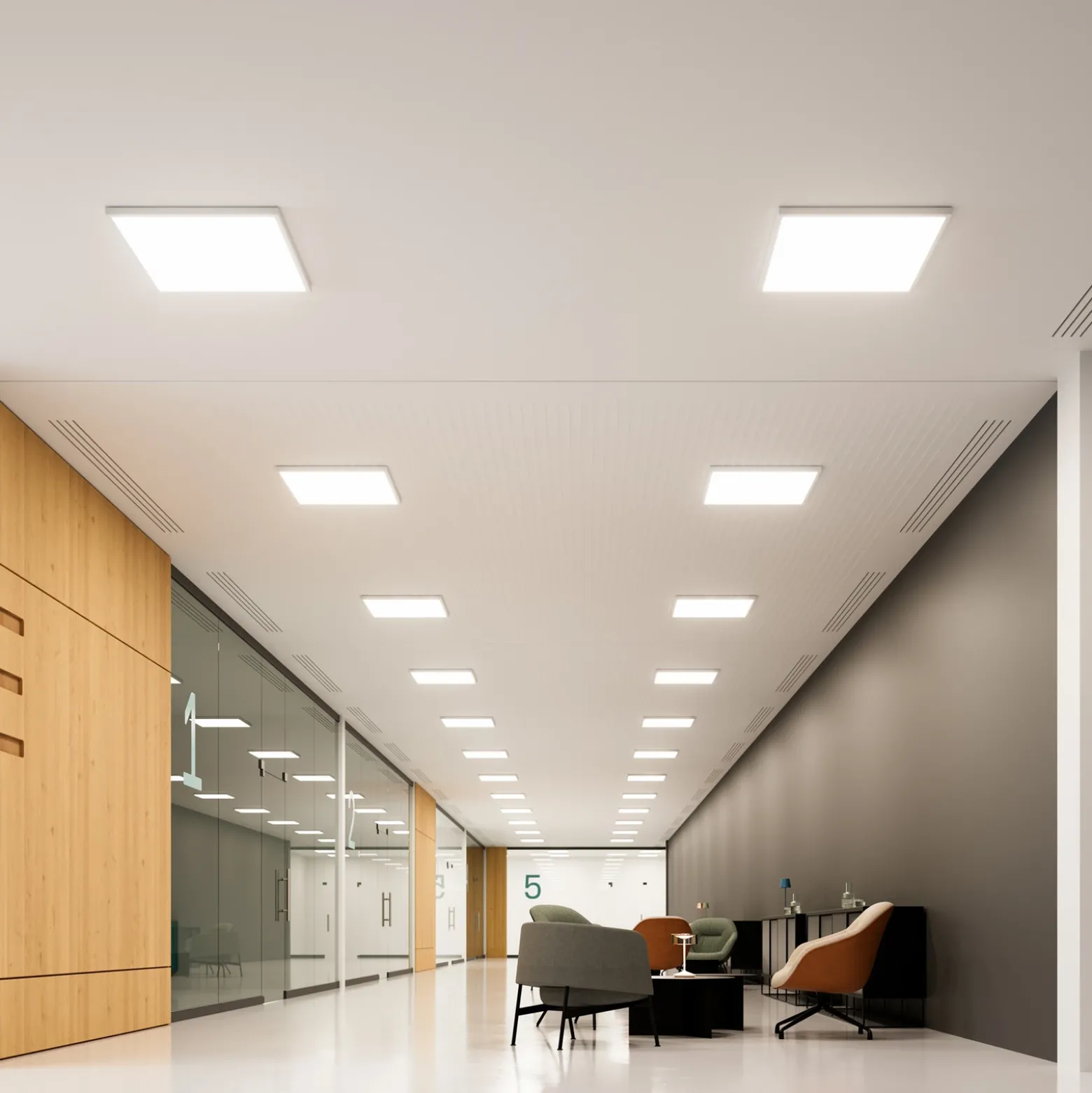 Panel LED Fled, 3.600 lm, 62x62 cm, 115°, 4.000 K
