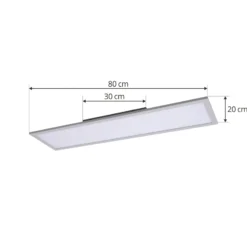 Panel LED Lindby Enhife, blanco, 80 x 20 cm, metal, 4.000 K