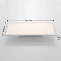 Panel LED Lindby Stenley, 4000 K, 60 cm x 30 cm, plateado/blanco