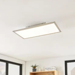 Panel LED Lindby Stenley, 4000 K, 60 cm x 30 cm, plateado/blanco