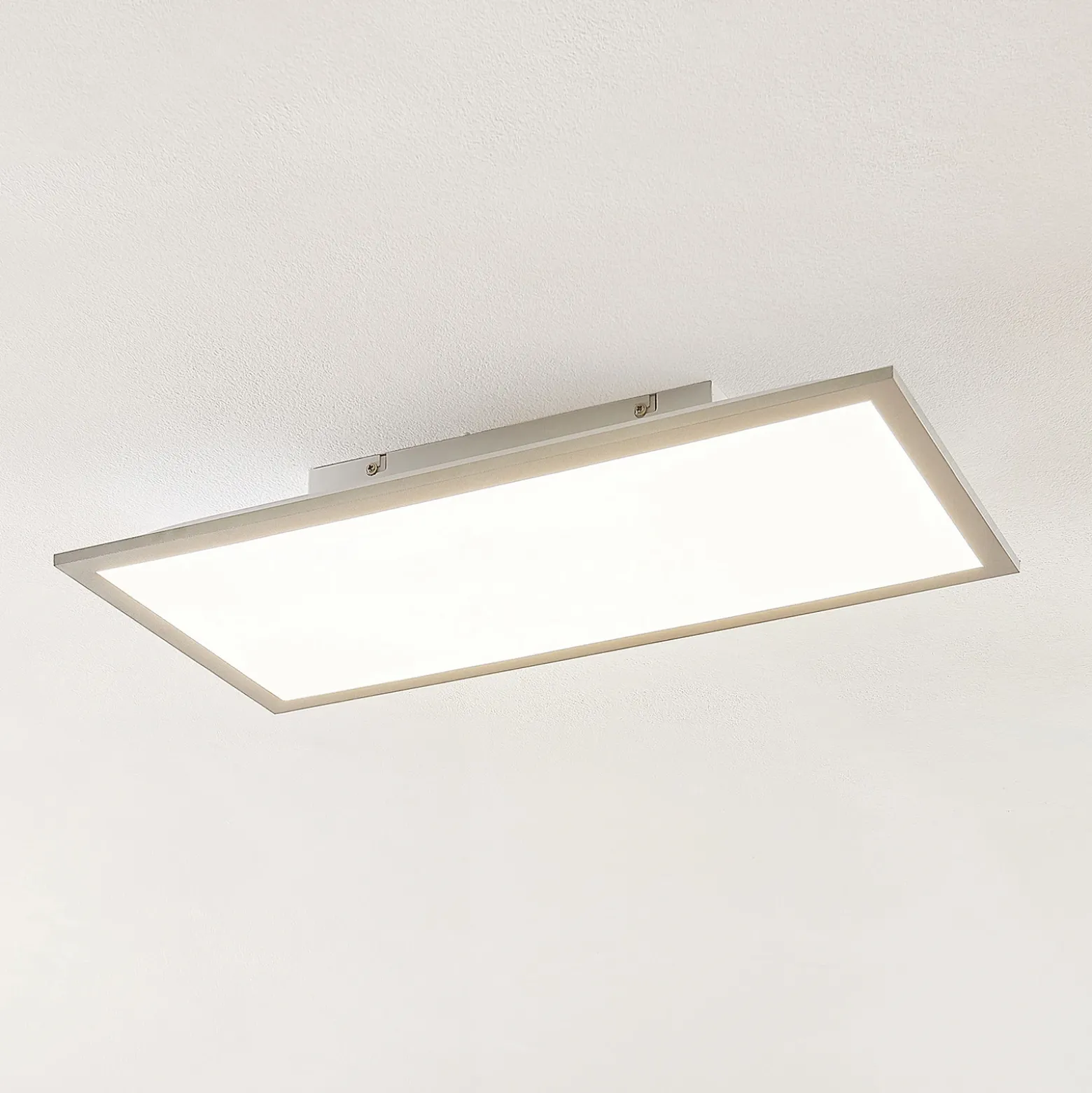 Panel LED Lindby Stenley, 4000 K, 60 cm x 30 cm, plateado/blanco