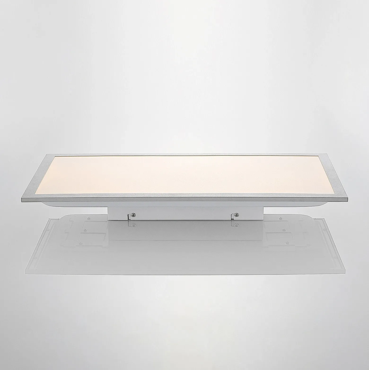Panel LED Lindby Stenley, 4000 K, 60 cm x 30 cm, plateado/blanco