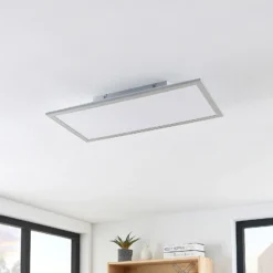 Panel LED Lindby Stenley, 4000 K, 60 cm x 30 cm, plateado/blanco
