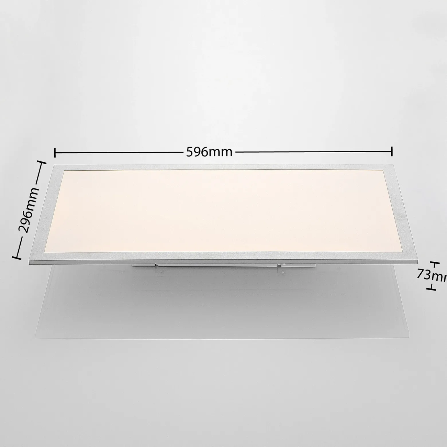 Panel LED Lindby Stenley, 4000 K, 60 cm x 30 cm, plateado/blanco