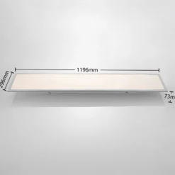 Panel LED Lindby Stenley, 4000 K, 120 cm x 30 cm, plateado/blanco