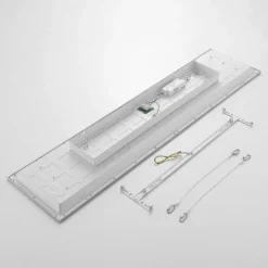 Panel LED Lindby Stenley, 4000 K, 120 cm x 30 cm, plateado/blanco