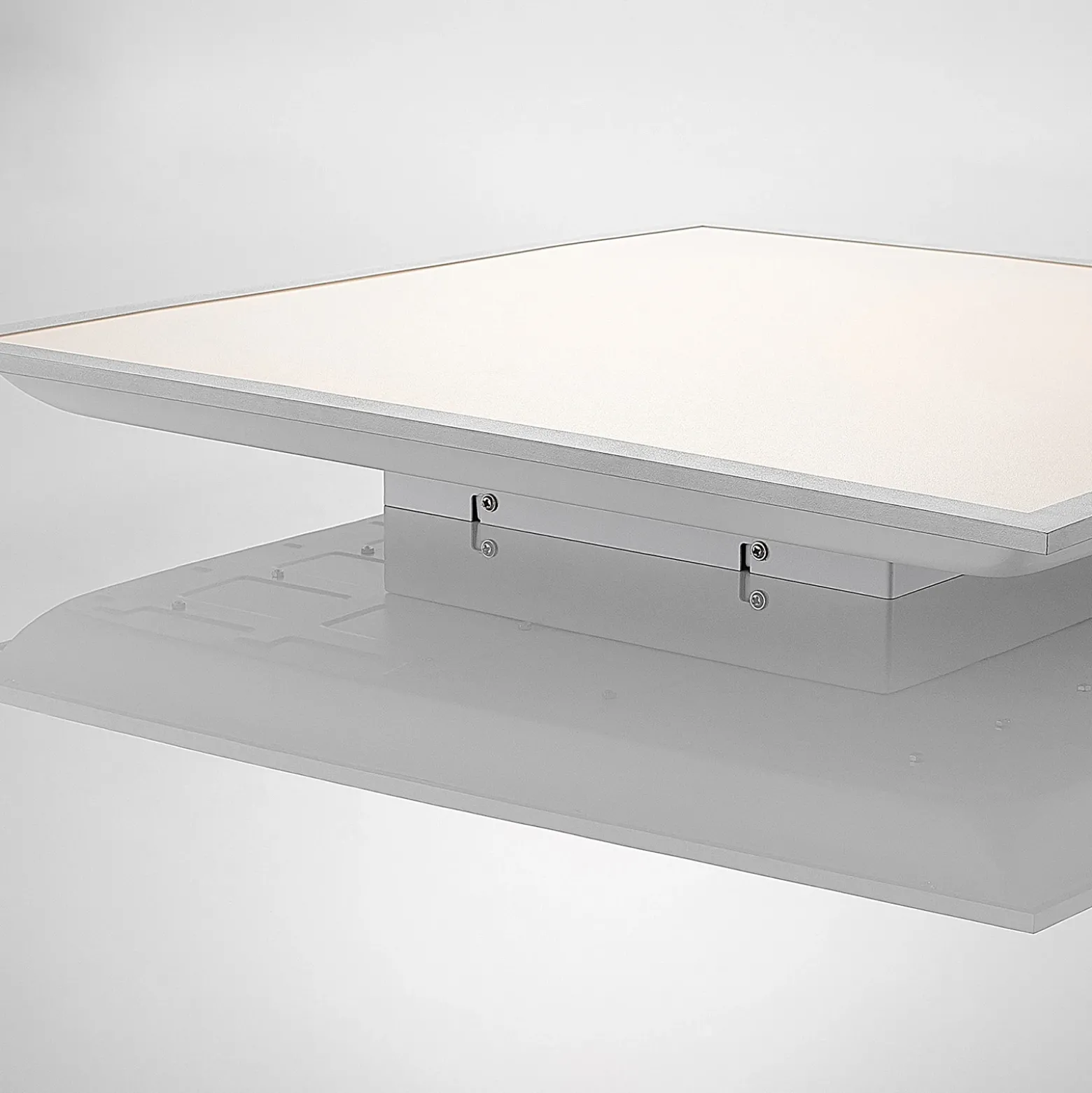 Panel LED Lindby Stenley, 4000 K, 60 cm x 60 cm, plateado/blanco