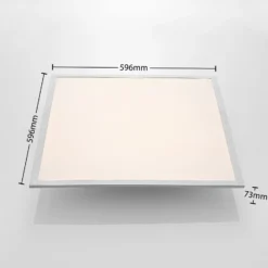 Panel LED Lindby Stenley, 4000 K, 60 cm x 60 cm, plateado/blanco